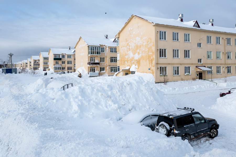 Снежный циклон на Сахалине