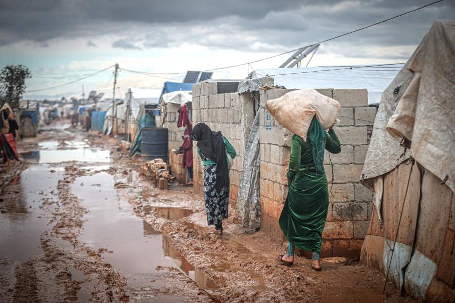 Идлиб в грязи после проливных дождей