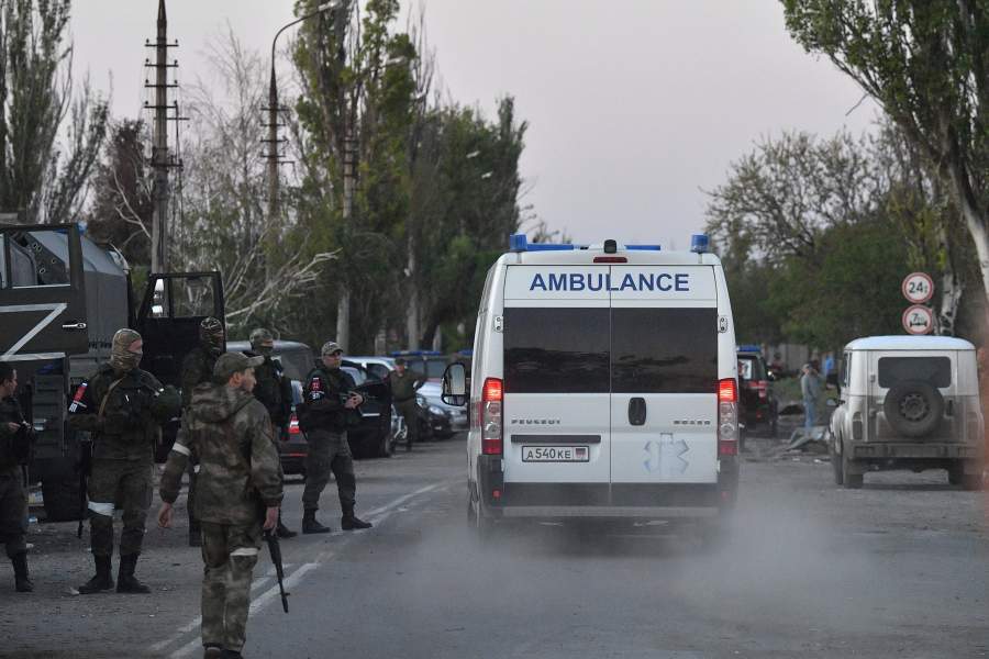 Вывоз раненых украинских военных с «Азовстали»  