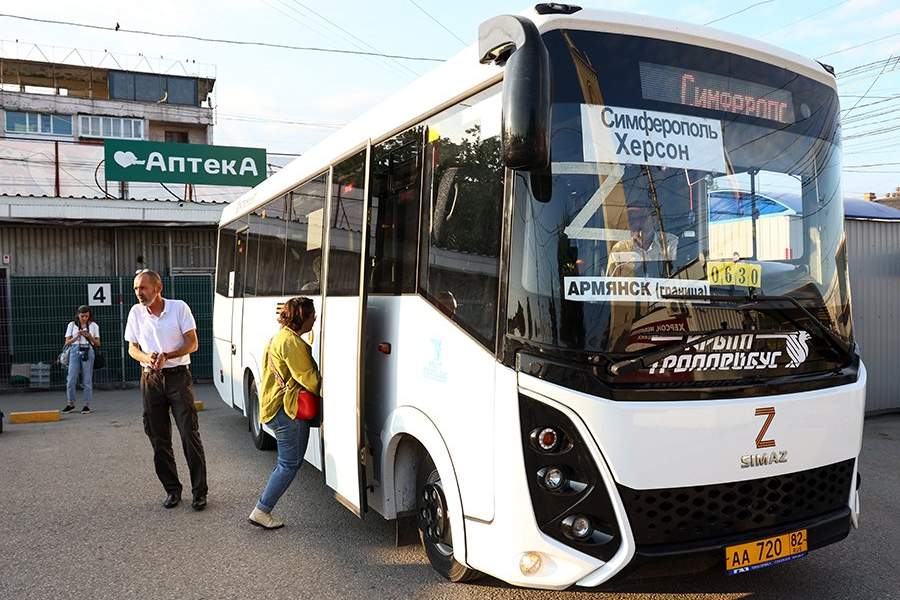Открытие автобусного сообщения между Крымом, Херсонской и Запорожской областями