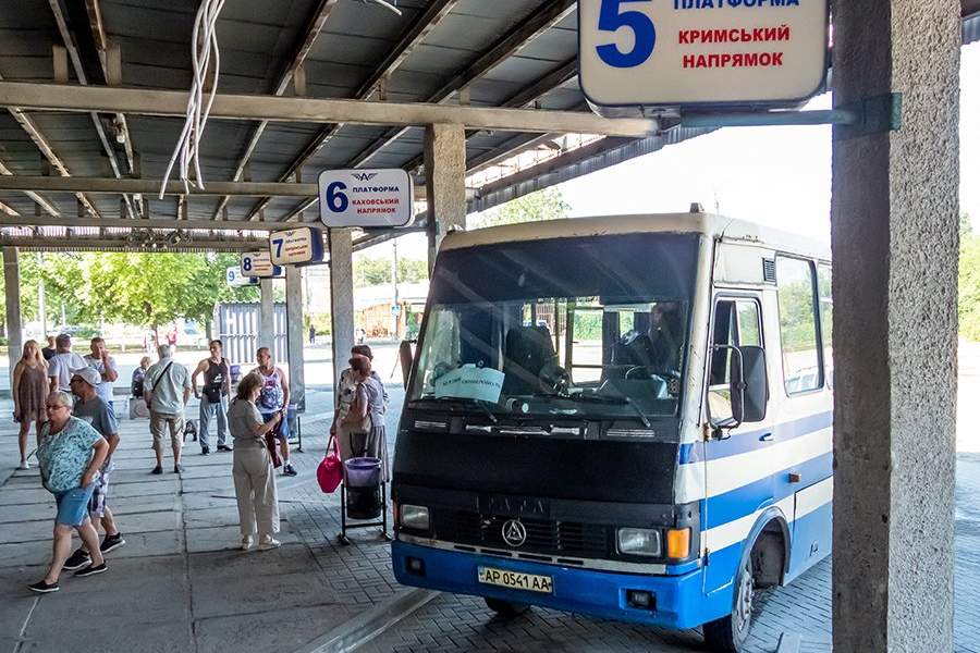 Открытие автобусного сообщения между Крымом, Херсонской и Запорожской областями