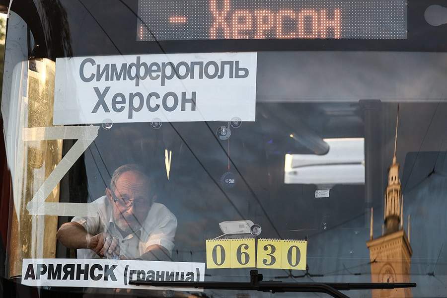 Открытие автобусного сообщения между Крымом, Херсонской и Запорожской областями