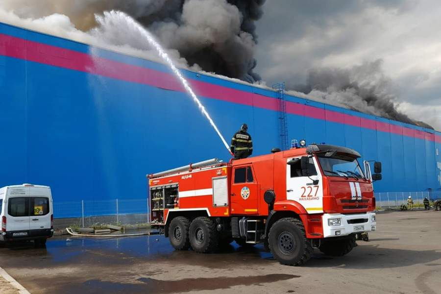 Пожар на складе Ozon