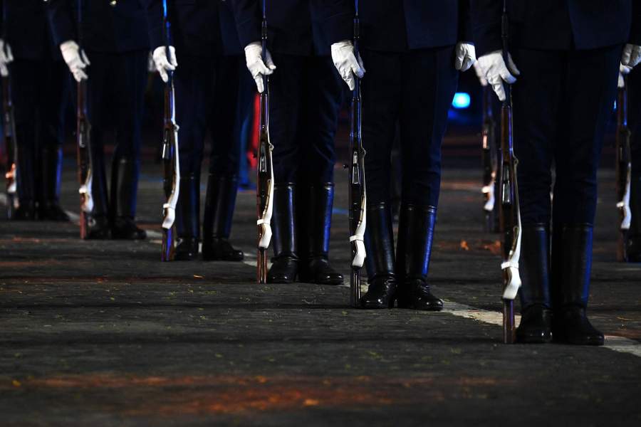 Выступление военнослужащих роты почётного караула Вооруженных сил Белоруссии на Красной площади