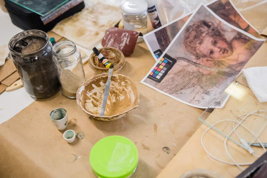 Работа реставраторов Эрмитажа