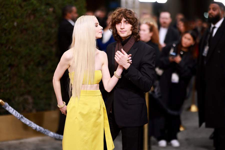 Anya Taylor-Joy and Malcolm McRae attend the 80th Annual Golden Globe Awards at The Beverly Hilton