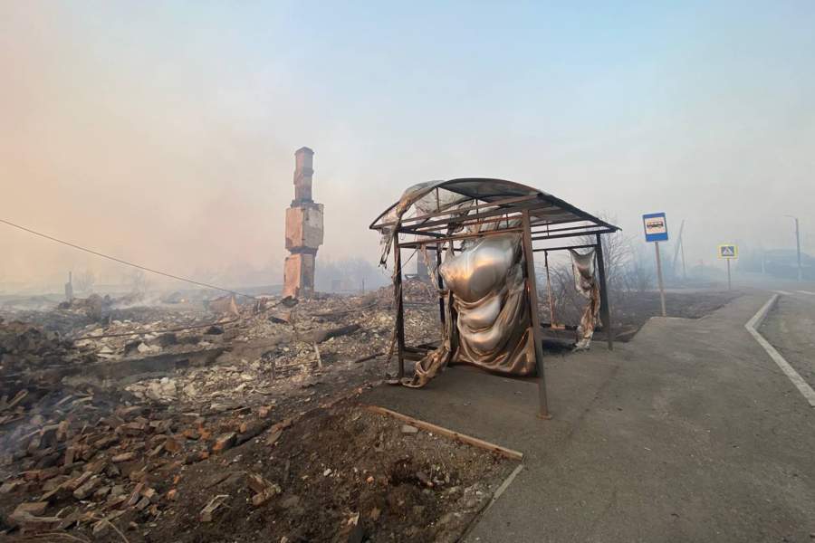 Последствия пожара в поселке Сосьва