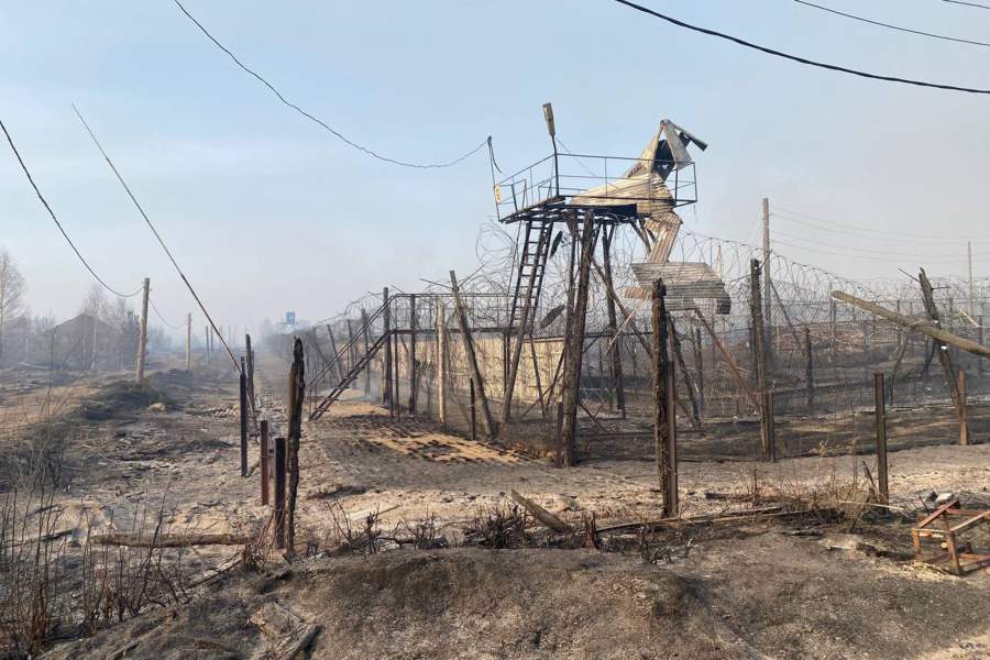 Последствия пожара в поселке Сосьва