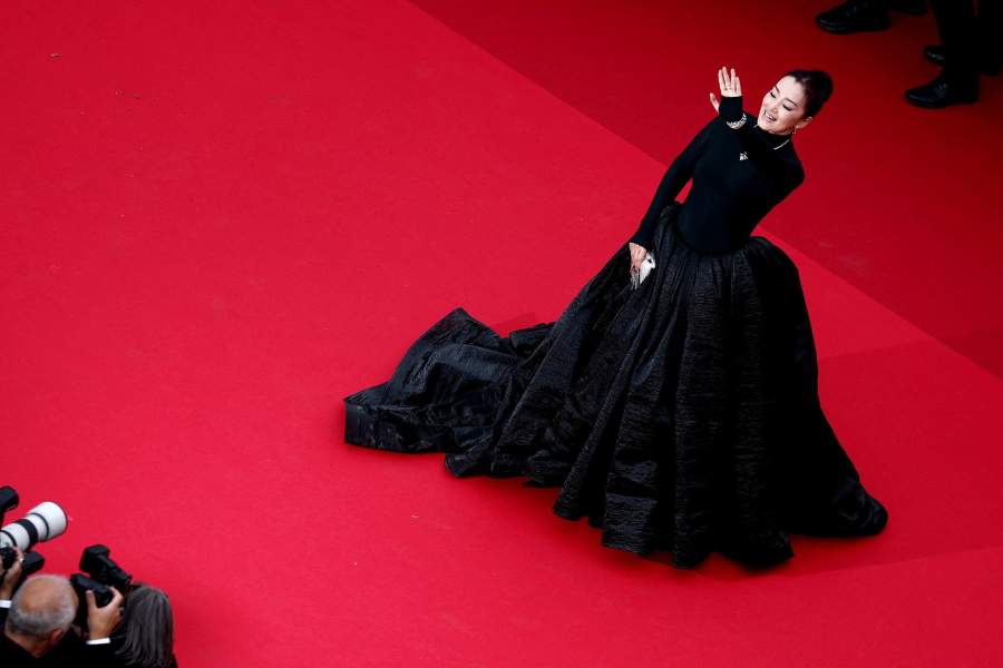 The 76th Cannes Film Festival - Opening ceremony and screening of the film "Jeanne du Barry" Out of competition - Red Carpet arrivals - Cannes, France, May 16, 2023. Gong Li poses. REUTERS/Gonzalo Fuentes