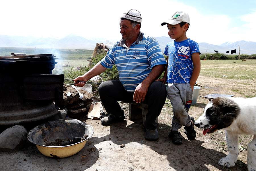 Как живет лагерь кочевников в Сусамырской долине в Киргизии