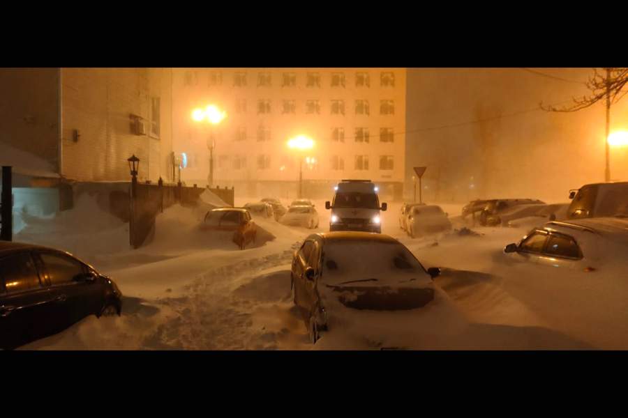 Метель в Южно-Сахалинске
