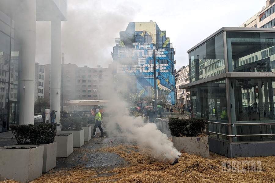 Фермеры протестуют в Брюсселе