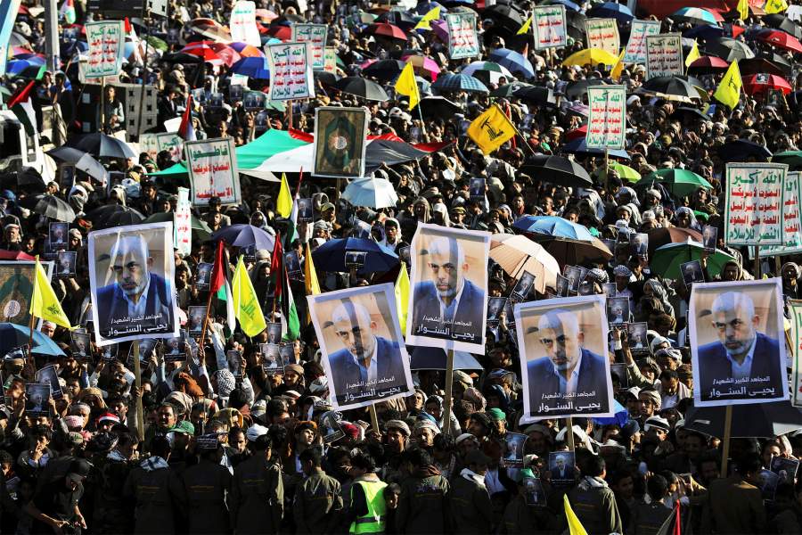 Акция протеста против гибели лидера ХАМАС