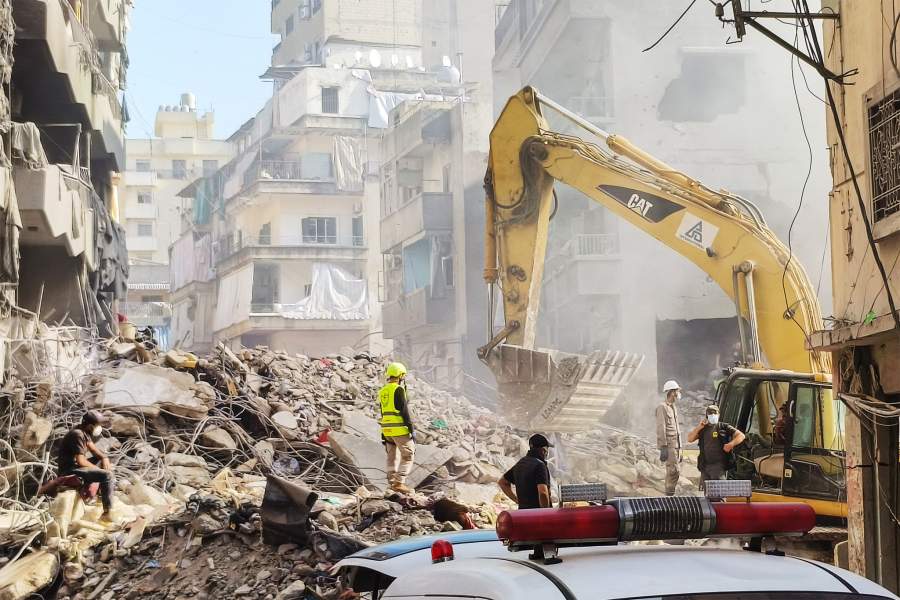 23 ноября 2024 года. Ливан. Бейрут. Последствия обстрела жилого района города со стороны Военно-воздушных сил Израиля