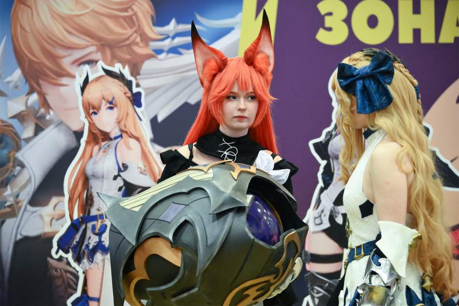 Участницы фестиваля поп-культуры «Хомякон» в Москве