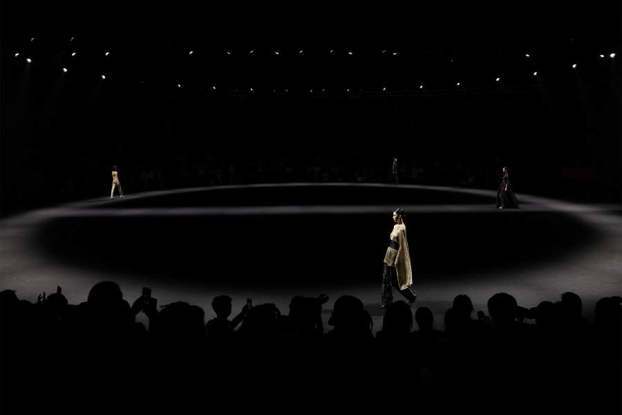 Models present creations at the 32 Spring/Summer 2026 collection show by Yi Ming during the China Fashion Week in Beijing, China, September 12