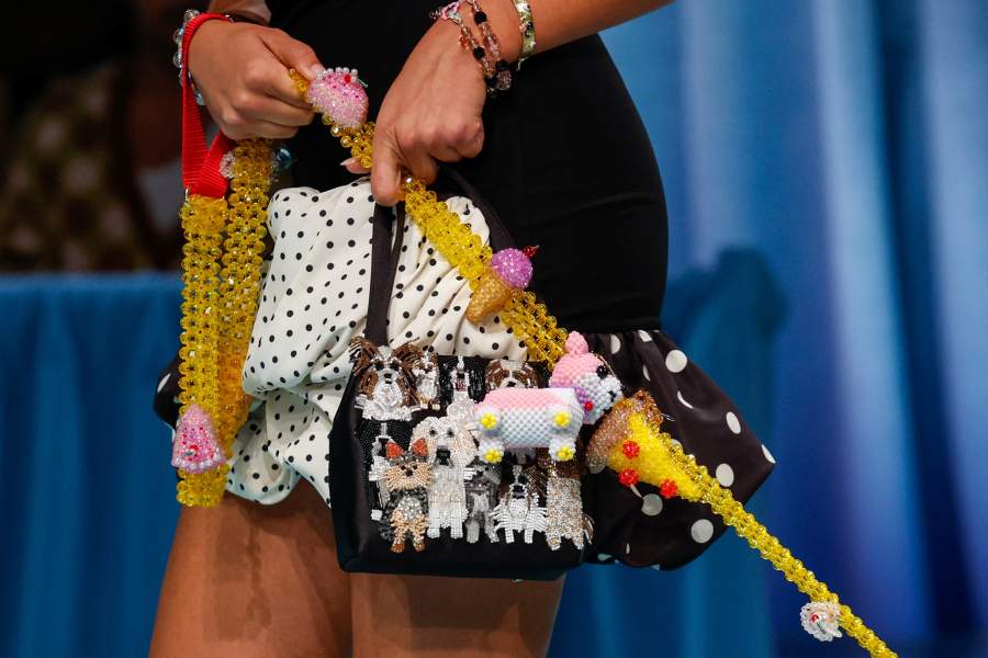 A model presents a creation at the Rachel Antonoff & Susan Alexandra show during New York Fashion Week in New York City, U.S., September 10, 2025. 