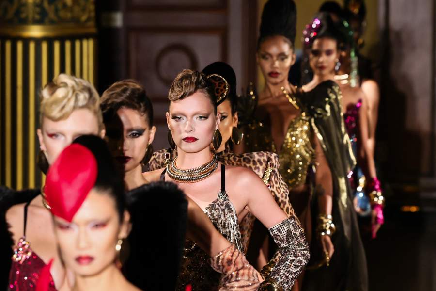 NEW YORK, NEW YORK - SEPTEMBER 15: Models walk the runway at The Blonds fashion show during September 2025 New York Fashion Week on September 15, 2025 in New York City. (Photo by Theo Wargo/Getty Images)