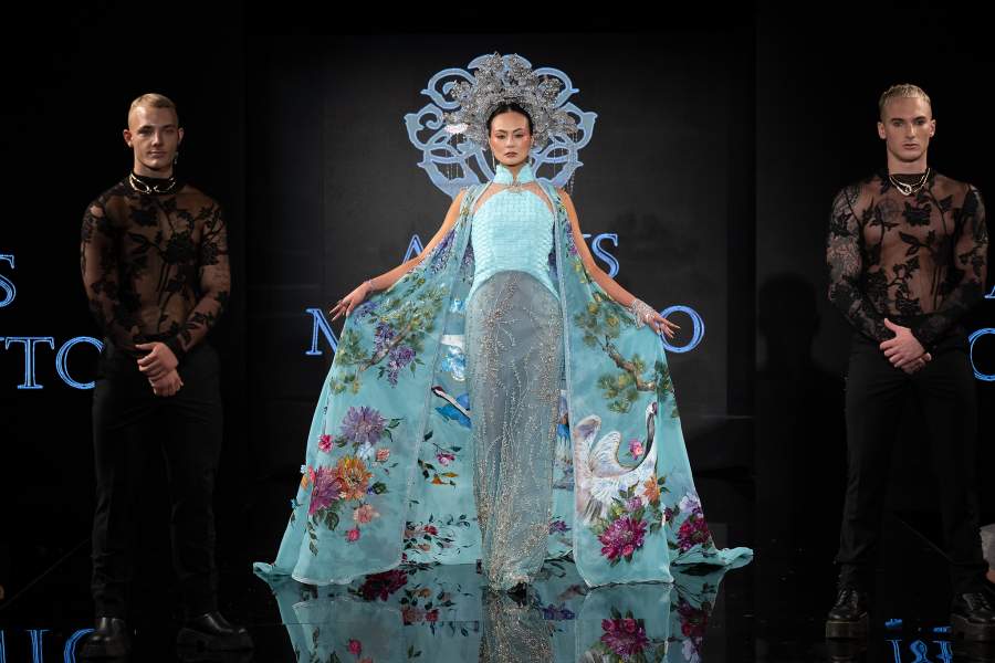 NEW YORK, NEW YORK - SEPTEMBER 13: Models walk the runway at the Alexis Monsanto show during New York Fashion Week at The Angel Orensanz Foundation on September 13, 2025 in New York City. (Photo by Mark Gunter/Getty Images for Art Hearts Fashion)