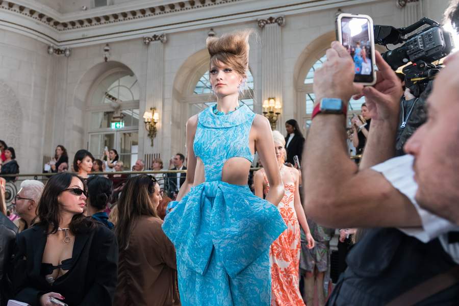 LONDON, UNITED KINGDOM - SEPTEMBER 19: Models walk the runway during Paul Costelloe Spring/ Summer 2026 show at London Fashion Week in London, United Kingdom on September 19, 2025