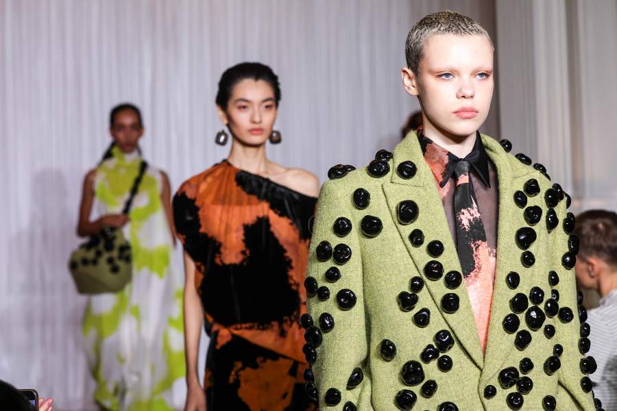 ONDON, ENGLAND - SEPTEMBER 22: Models walk the runway at the Rory William Docherty show during London Fashion Week September 2025 on September 22, 2025 in London, England