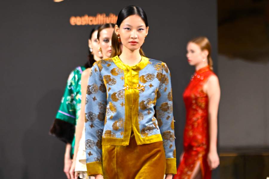 MILAN, ITALY - SEPTEMBER 26: Models walk the runway finale for EAST CULTIVAL at the Global Fashion Collective fashion show during the Milan Womenswear Spring/Summer 2026 on September 26, 2025 in Milan, Italy. (Photo by Arun Nevader/Getty Images)
