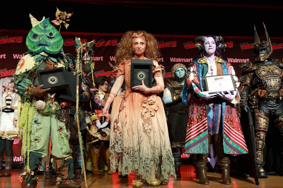 NEW YORK, NEW YORK - OCTOBER 11: A cosplayer wins an award during the Cosplay Central Crown Championships during New York Comic Con 2025 at The Jacob K. Javits Convention Center on October 11, 2025 in New York City. (Photo by Jason Mendez/Getty Images for ReedPop)