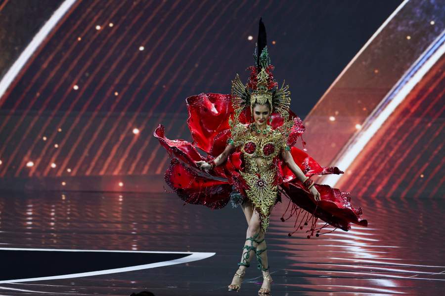 Lattana Munvilay of Laos takes part in the National Costume show during the 74th Miss Universe pageant in Bangkok, Thailand, November 19, 2025