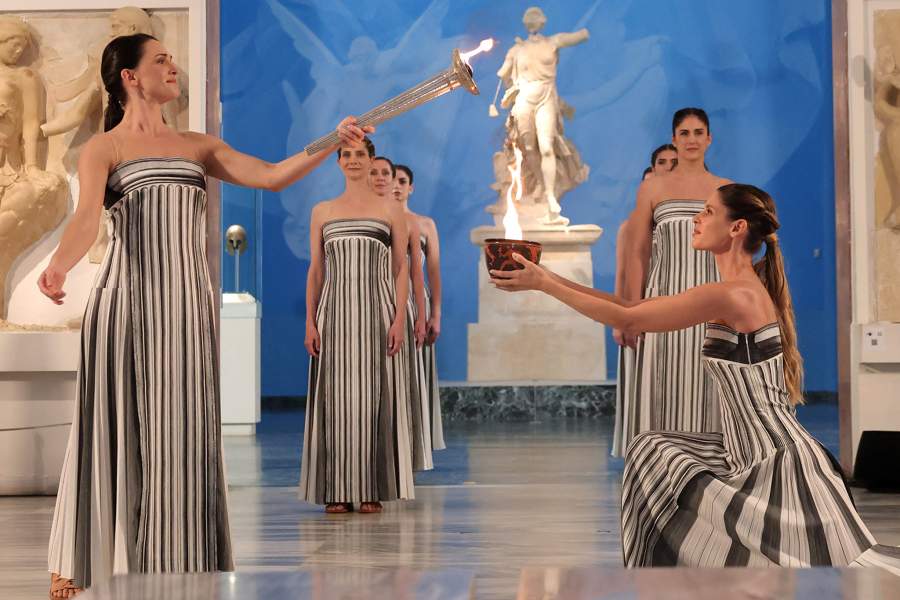 Olympics - 2026 Milano-Cortina Winter Olympics - 2026 Milano-Cortina Winter Olympics Flame Lighting Ceremony - Ancient Olympia, Greece