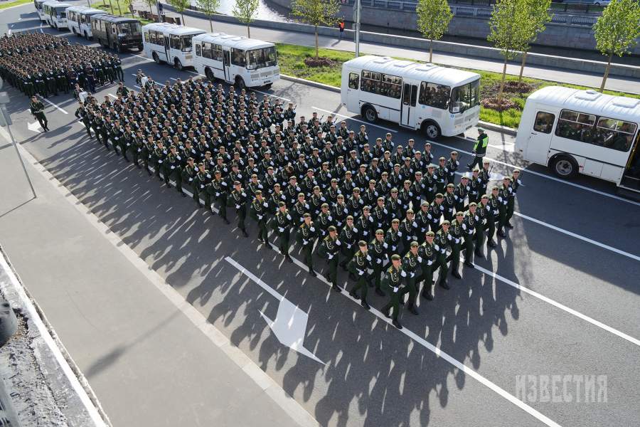  Парадные расчеты на генеральной репетиции парада в честь 80-й годовщины Победы в Великой Отечественной войне