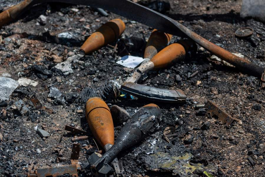 Suspected Burundian military artillery lay destroyed during renewed clashes between Alliance Fleuve Congo AFC/M23 and the Armed Forces of the Democratic Republic of the Congo (FARDC), along the National Road No. 5 in Luvungi, a settlement north of Uvira; South Kivu province, in the Democratic Republic of Congo December 13, 2025. REUTERS/Stringer