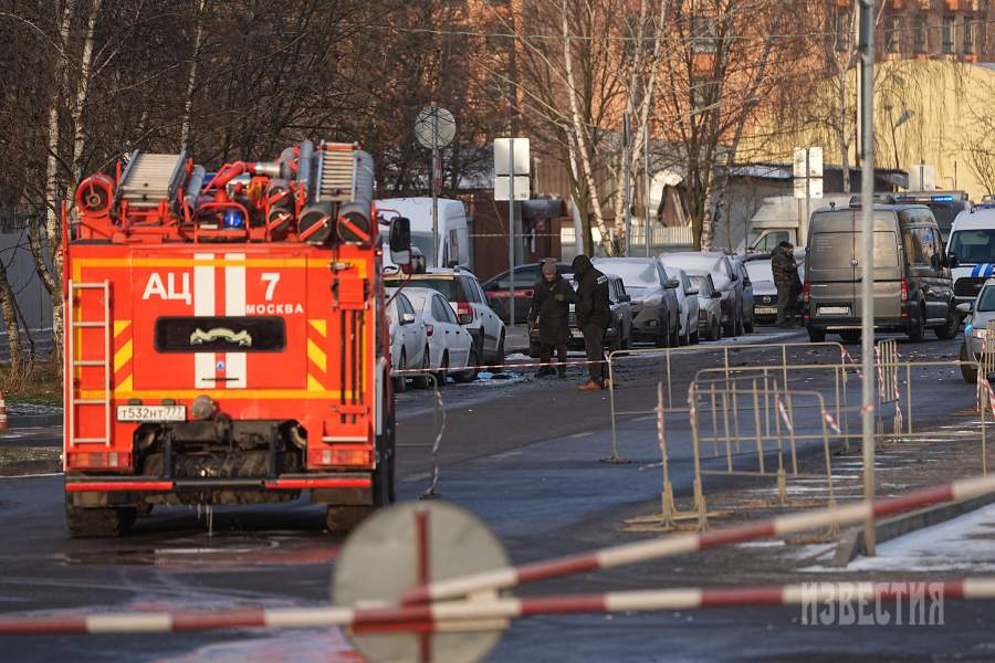 Обстановка на месте взрыва в Москве, где погибли сотрудники ДПС