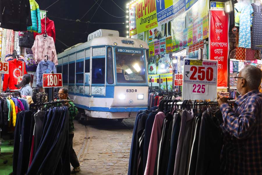 A tram departs from the Shyambazar Tram Terminus in Kolkata, India, December 10, 2025. REUTERS/Sahiba Chawdhary