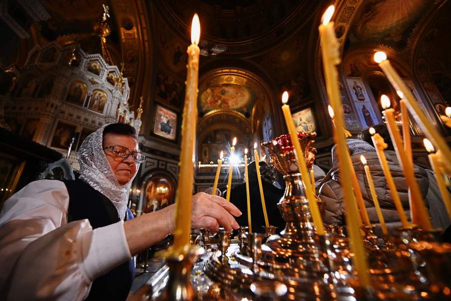 Рождественское богослужение в храме Христа Спасителя в Москве
