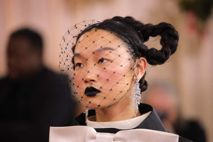Audrey Nuna poses on the red carpet at the 83rd Annual Golden Globes in Beverly Hills, California, U.S.
