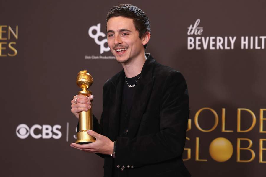Timothée Chalamet, winner of the Best Performance by a Male Actor in a Motion Picture