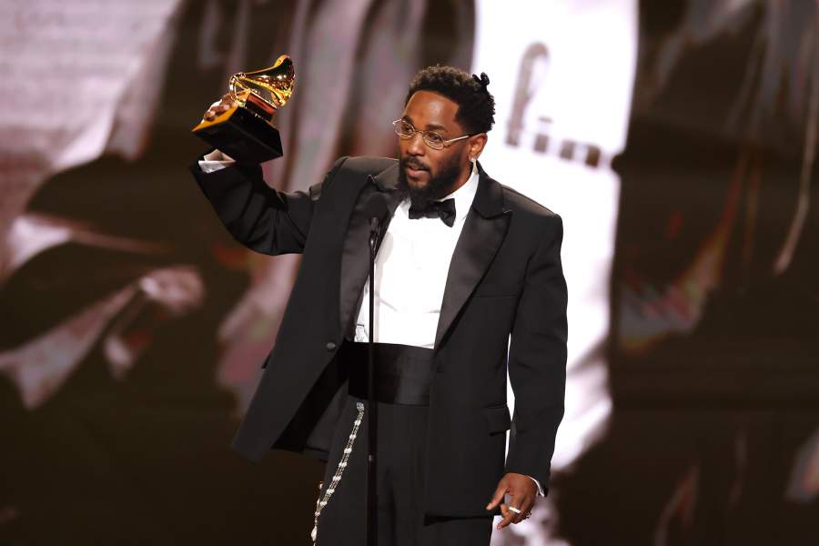 LOS ANGELES, CALIFORNIA - FEBRUARY 01: Kendrick Lamar accepts the Best Rap Album award for “GNX” onstage during the 68th GRAMMY Awards at Crypto.com Arena on February 01, 2026 in Los Angeles, California. (Photo by Kevin Winter/Getty Images for The Recording Academy)