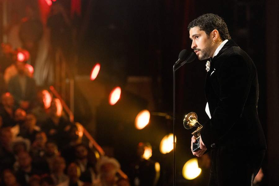 LOS ANGELES, CALIFORNIA - FEBRUARY 01: Bad Bunny accepts the Best Música Urbana Album award for "DeBÍ TiRAR MáS FOToS" onstage during the 68th GRAMMY Awards at Crypto.com Arena on February 01, 2026 in Los Angeles, California. (Photo by John Shearer/Getty Images for The Recording Academy)