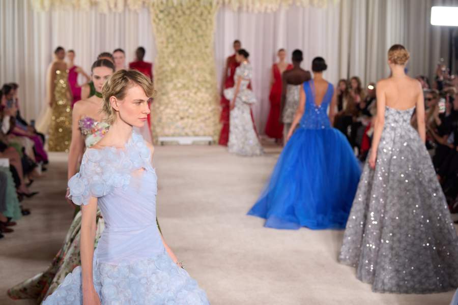 NEW YORK, NEW YORK - FEBRUARY 12: Models walk the runway during the Nardos fashion show at The Plaza Hotel during New York Fashion Week on February 12, 2026 in New York City. (Photo by Victor Pagan/WireImage)