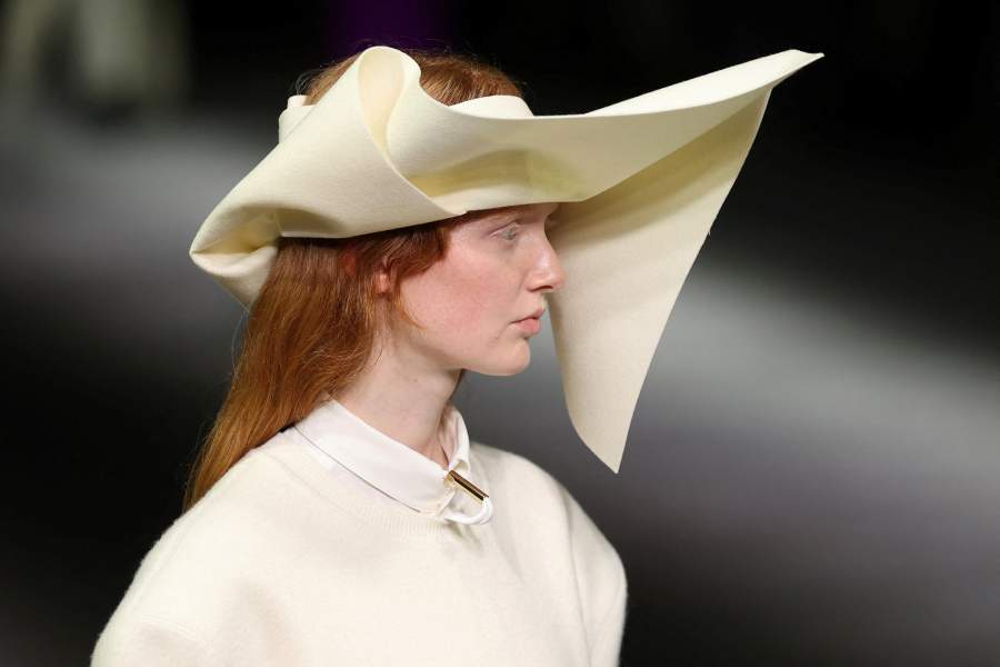 A model presents a creation by designer Satoshi Kondo as part of his Fall/Winter 2026/2027 Women's ready-to-wear collection show for fashion house Issey Miyake during Paris Fashion Week in Paris, March 6, 2026. REUTERS/Stephane Mahe