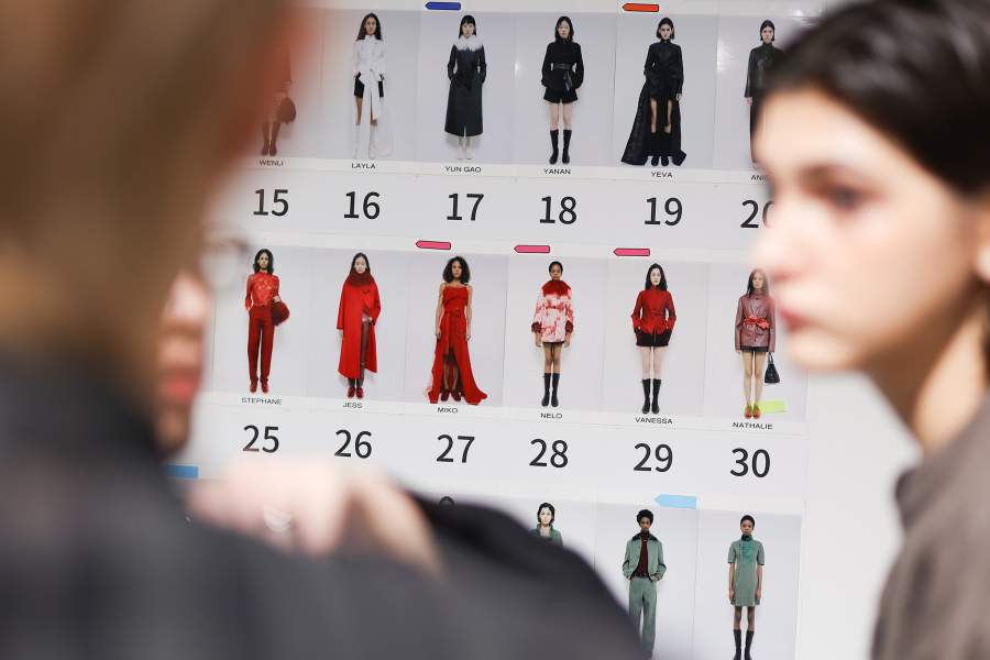 PARIS, FRANCE - MARCH 09: (EDITORIAL USE ONLY - For Non-Editorial use please seek approval from Fashion House) Atmosphere backstage prior to the Shiatzy Chen Womenswear Fall/Winter 2026-2027 show as part of Paris Fashion Week on March 09, 2026 in Paris, France. (Photo by Antoine Flament/Getty Images)