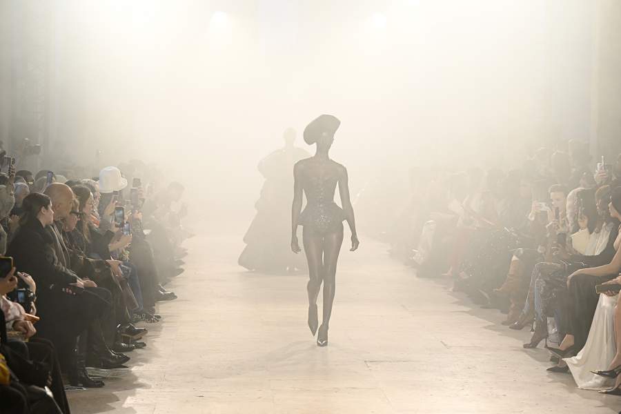 PARIS, FRANCE - JANUARY 26: (EDITORIAL USE ONLY - For Non-Editorial use please seek approval from Fashion House) Models walk the runway during the Rahul Mishra Haute Couture Week Spring/Summer 2026 show as part of Paris Fashion Week on January 26, 2026 in Paris, France. (Photo by Kristy Sparow/Getty Images)