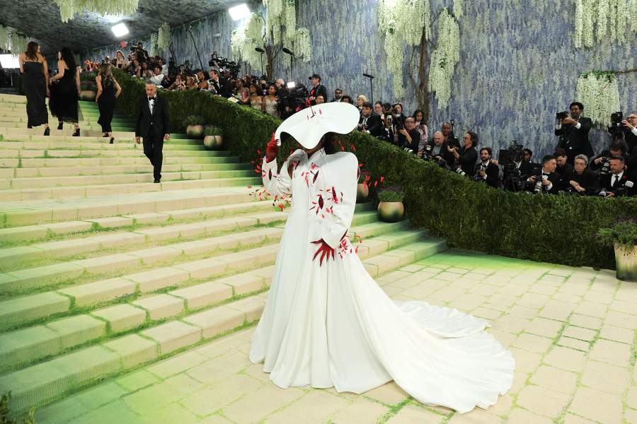 Naomi Osaka poses during the Met Gala, an annual fundraising gala held for the benefit of the Metropolitan Museum of Art's Costume Institute with this year's theme 'Costume Art' in New York City, New York, U.S., May 4, 2026