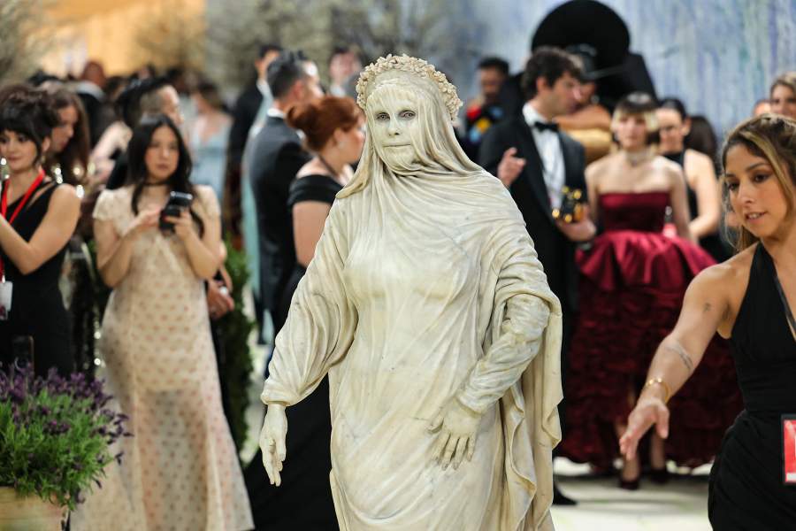 Heidi Klum poses during the Met Gala, an annual fundraising gala held for the benefit of the Metropolitan Museum of Art's Costume Institute with this year's theme 'Costume Art' in New York City, New York, U.S., May 4, 2026