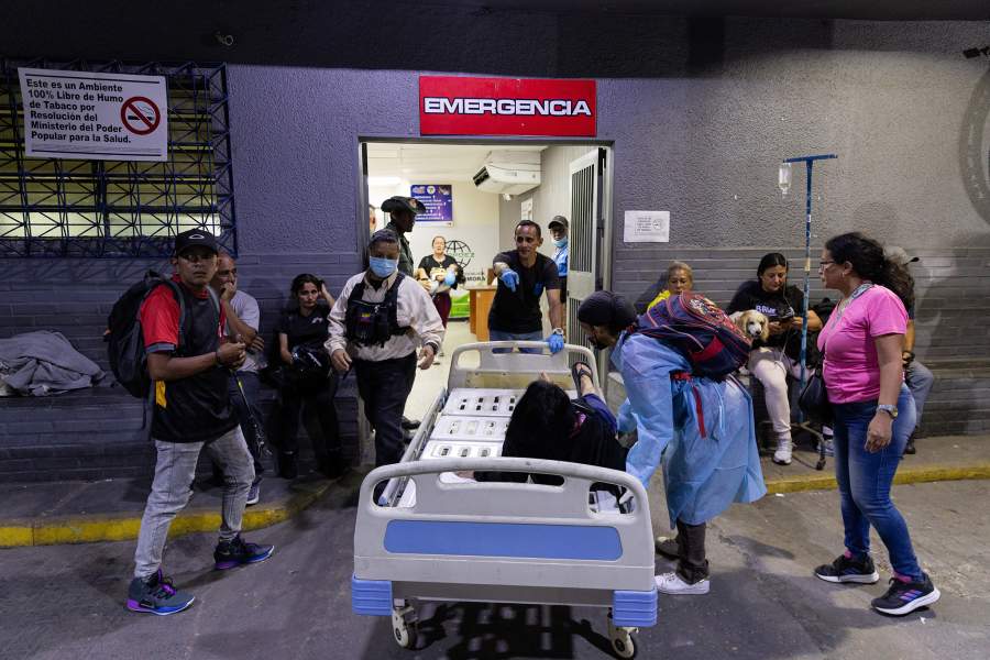 A person arrives at a hospital emergency room in Caracas, Venezuela, 24 June 2026