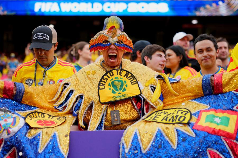 Soccer Football - FIFA World Cup 2026 - Round of 32 - Colombia v Ghana - Kansas City Stadium, Kansas City, Missouri, U.S. - July 3, 2026 Colombia fans inside the stadium before the match IMAGN IMAGES via Reuters/Jay Biggerstaff TPX IMAGES OF THE DAY