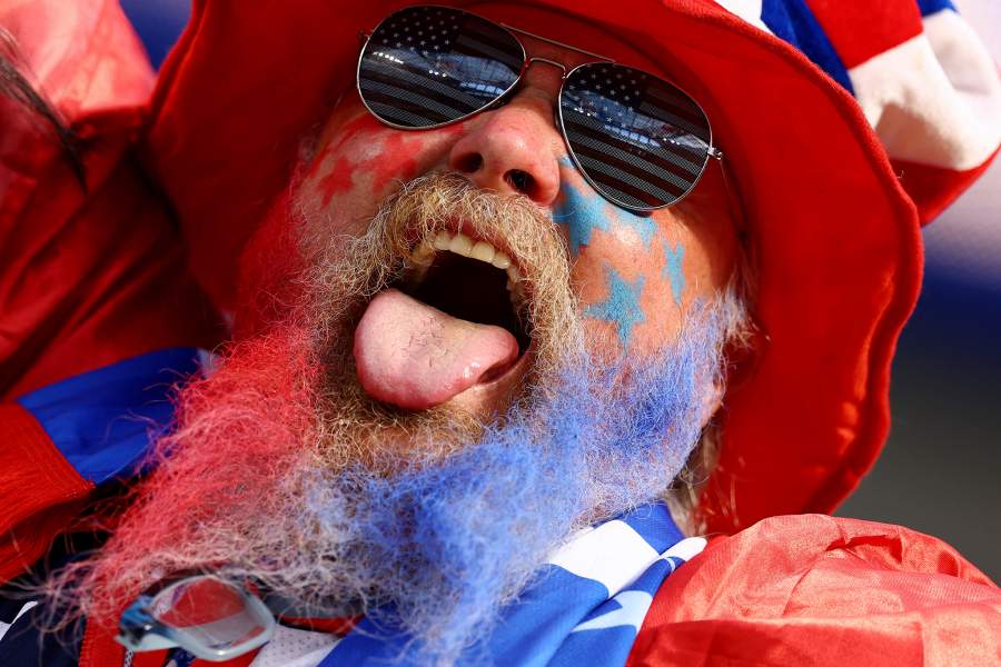 Soccer Football - FIFA World Cup 2026 - Group D - Turkey v United States - Los Angeles Stadium, Inglewood, California, U.S. - June 25, 2026 United States fan reacts inside the stadium before the match REUTERS/Matthew Childs