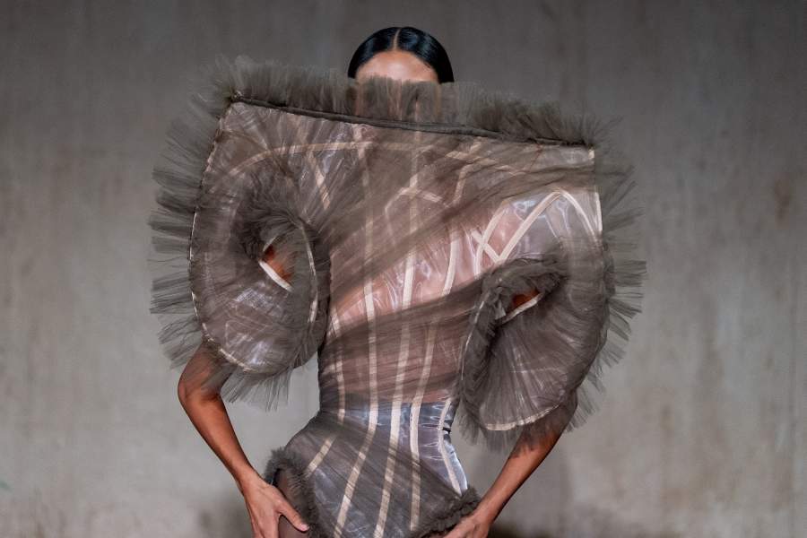 A model presents a creation from the Spring/Summer 2027 Christian Siriano collection during New York Fashion Week in New York City, U.S., September 10, 2026. REUTERS/David 'Dee' Delgado