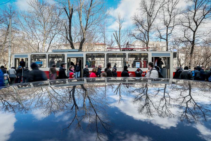 Парад трамваев в Москве