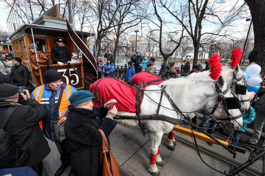 Парад трамваев в Москве